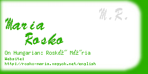 maria rosko business card